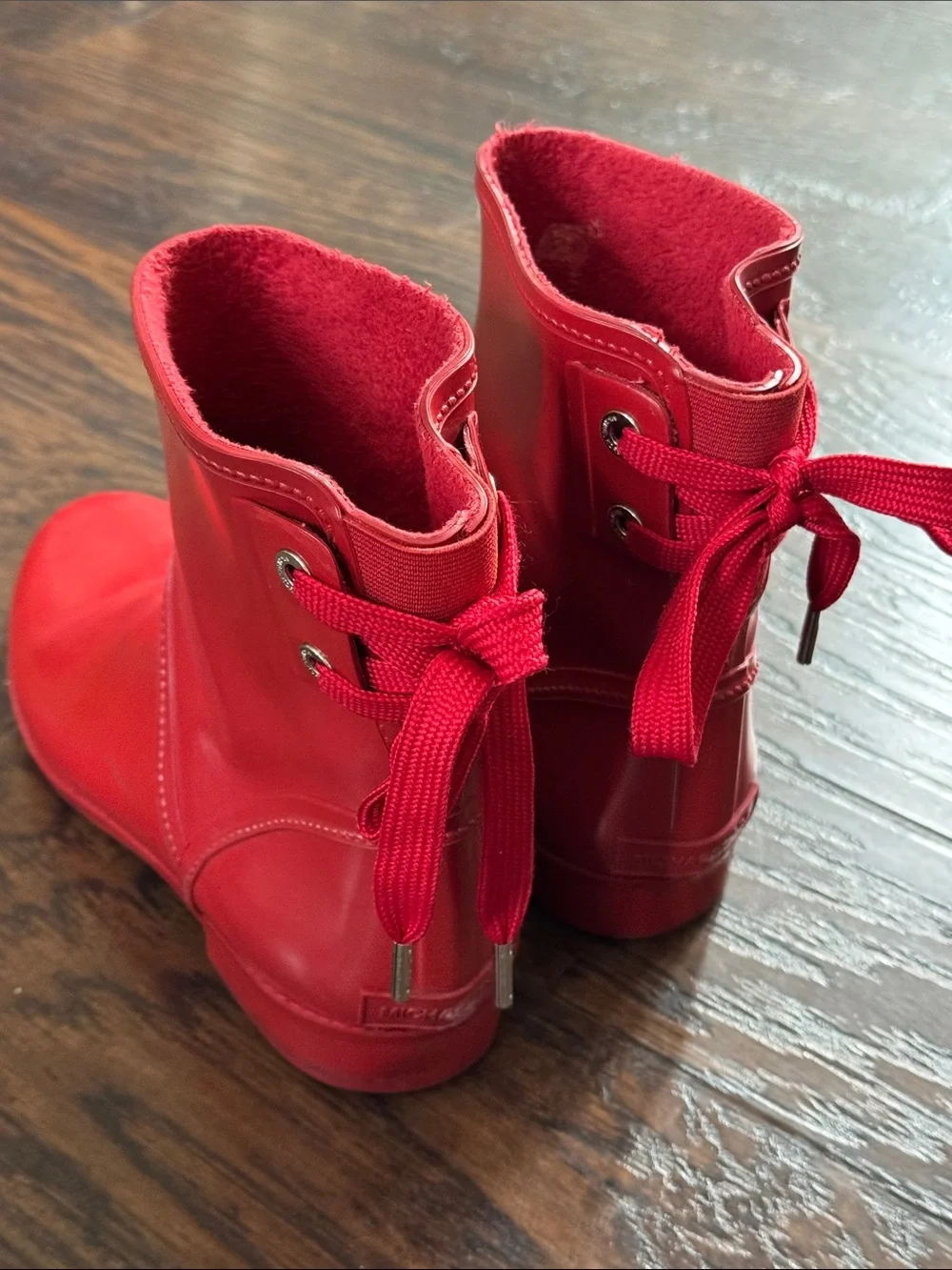Michael Kors Striking Red ❤️  Waterproof Ankle Rain Boots